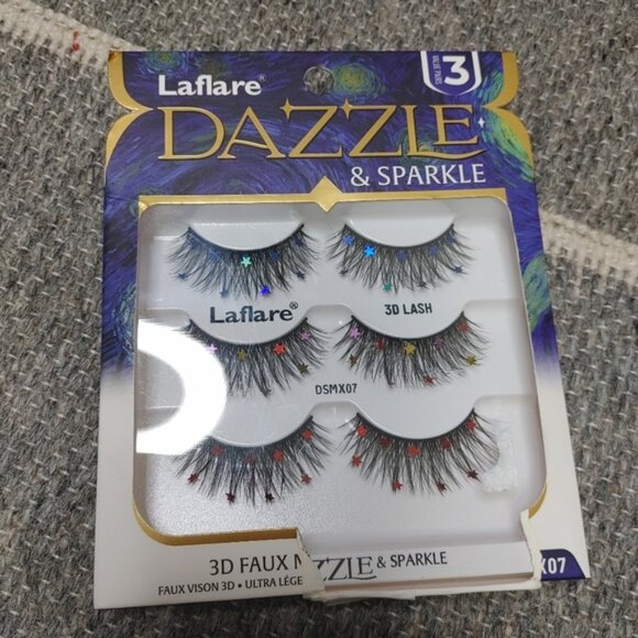 LaFlare Dazzle  Sparkle rainbow stars faux mink lashes 2 boxes - Picture 5 of 6